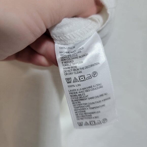 Tommy Bahama 100% Linen Hawaiian Shirt Beach Resortwear White Sz 2XLB Logo EUC - Picture 8 of 9